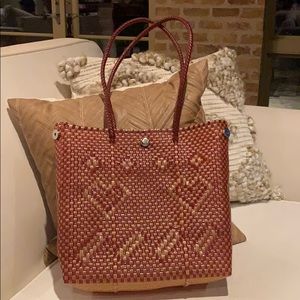 Mexican recycled woven tote purse